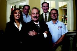 Left to right: DeAnna Alberto, Equipment Sales Specialist; Dan Donohue, Equipment Project Coordinator; Dr. Dudas; Tom Dietzer, Field Sales Consultant; Will Parris, Equipment Service Technician