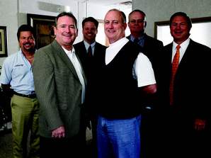 Left to right: Johnny Nugent, Equipment Service Technician; Dr. Mike McCabe; Todd Carter, Regional General Manager; Dr. Tim McCabe; Bobby Manuel, Equipment Sales Specialist; and Scott Ottelin, Field Sales Consultant