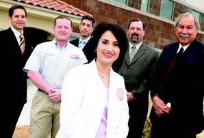 Left to right: Todd Nickolich, Equipment Sales Specialist; Damian Crow, Equipment Service Technician; James Clair, Field Sales Consultant; Dr. Claudia Cavazos, Gateway Dental Director; Miguel Trevino, CEO Gateway; Michael Porro, Regional General Manager