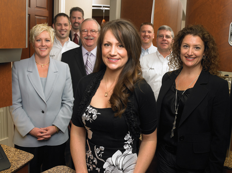 Front row: left to right–Kristeena Robinson, Digital Technology Specialist; Dr. Stephanie White; Jaime Phifer, Field Sales Consultant. Back row: from left to right–Chris Whisman, Certified Installation Technician; Mike Corcoran, Equipment Sales Specialist; Lee Lehman, Regional Manager; Jason Paz, Equipment Service Technician; Dan Sands, Equipment Service Technician
