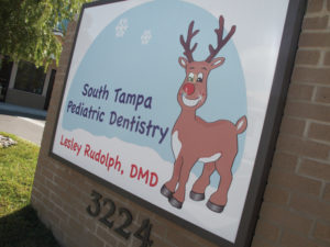 The “reindeer” theme is found throughout the practice as well as on the building’s signage.