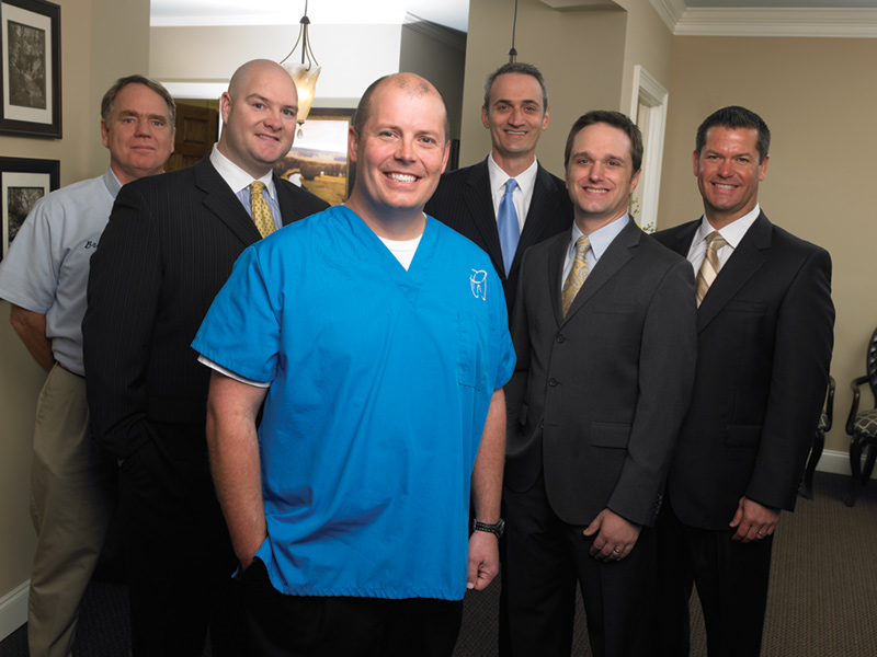 Left to right: Equipment Service Technician Britt Surles; Equipment Sales Specialist Stephen Raley; Dr. Roger M. Harris III; Field Sales Consultant Kirk Greenway; Digital Technology Specialist Tom Hindmarsh; Regional Manager Russ Baker