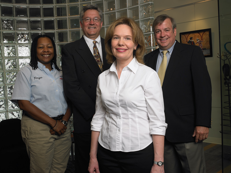 Left to right: Tonya Faison, Equipment Service Technician; Bob Middledorf, Equipment Sales Specialist; Dr. Ellen Brodsky; Matt Rice, Field Sales Consultant