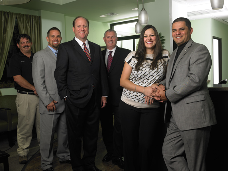 Left to right: Gary McClennahan, Equipment Service Technician; Chris Hamrick, Equipment Sales Specialist; Chris Young, Regional Manager; Aubrey Hildebrand, Field Sales Consultant; Dr. Dalia Georgy; Dr. Parnam Mohanna (Not pictured: Trinity Smith, Digital Technology Specialist)
