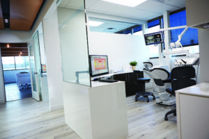 Hallway looking into operatory