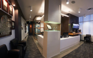 Plush leather armchairs, soft lighting, and a personal touch of his Army uniform in the reception area puts patients at ease and subtly communicates that Dr. Corson is dedicated to providing advanced, modern dental care as well as a comfortable, soothing experience.