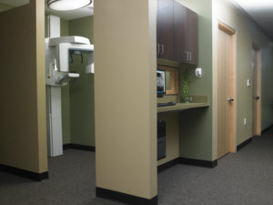Building a larger office provided the square footage to install an Instrumentarium OP30 digital panoramic X-ray system. It’s conveniently located in an alcove right outside the treatment rooms.