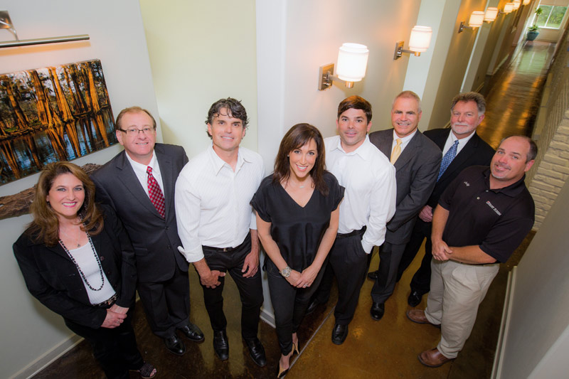Left to right: Karen Lewis, Regional Operations Manager; Mike Kabel, Equipment & Technology Specialist; Dr. Frank Sullivan; Dr. Candice Sullivan; Dr. Clay Couvillon; Jerry Walters, Field Sales Consultant; Bob Martiny, CAD/CAM Specialist; Jody Rumfellow, Equipment Service Technician (Not pictured: Todd Carter, Regional Manager)