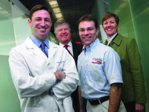 Left to right: Dr. Marc Nevins; Phil Riley, Sullivan-Schein Equipment Sales Specialist; Tom Smith, Equipment Service Technician; Chris Palmer, Field Sales Consultant