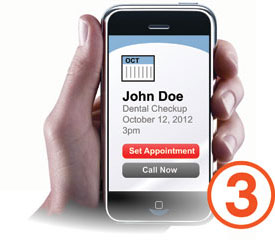 Phone showing patient appointment