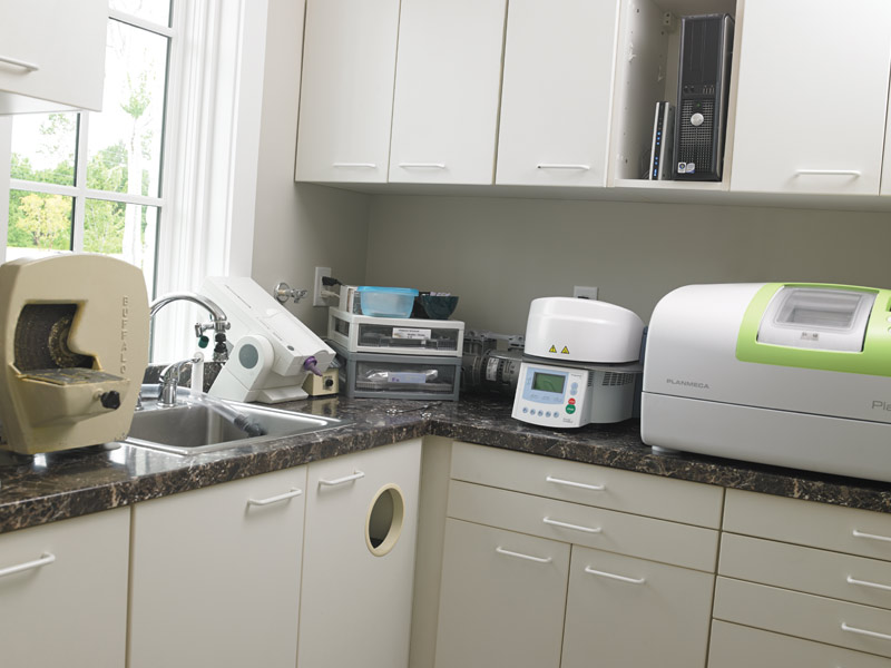 The Planmeca PlanMill 40 CAD/CAM milling system, located in her onsite lab, allows Dr. Hackney to complete same-day dentistry for her patients, an added convenience.