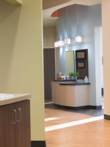 Two brushing stations are located in the practice for patients to learn correct brushing methods and for staff to observe patient brushing techniques.