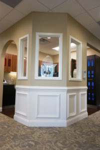 Wall detail in front of sterilization area