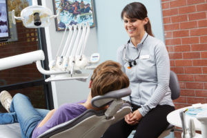 Dr. Keck-Erickson consulting a patient